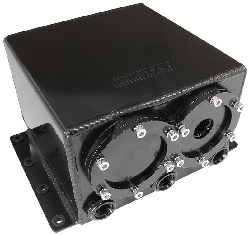 Aeroflow Performance Fuel Systems Black Aeroflow Dual EFI Pump Under-Car Surge Tank AF77-4244 SR