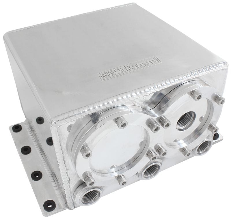 Aeroflow Performance Fuel Systems Silver Aeroflow Dual EFI Pump Under-Car Surge Tank AF77-4244 SR