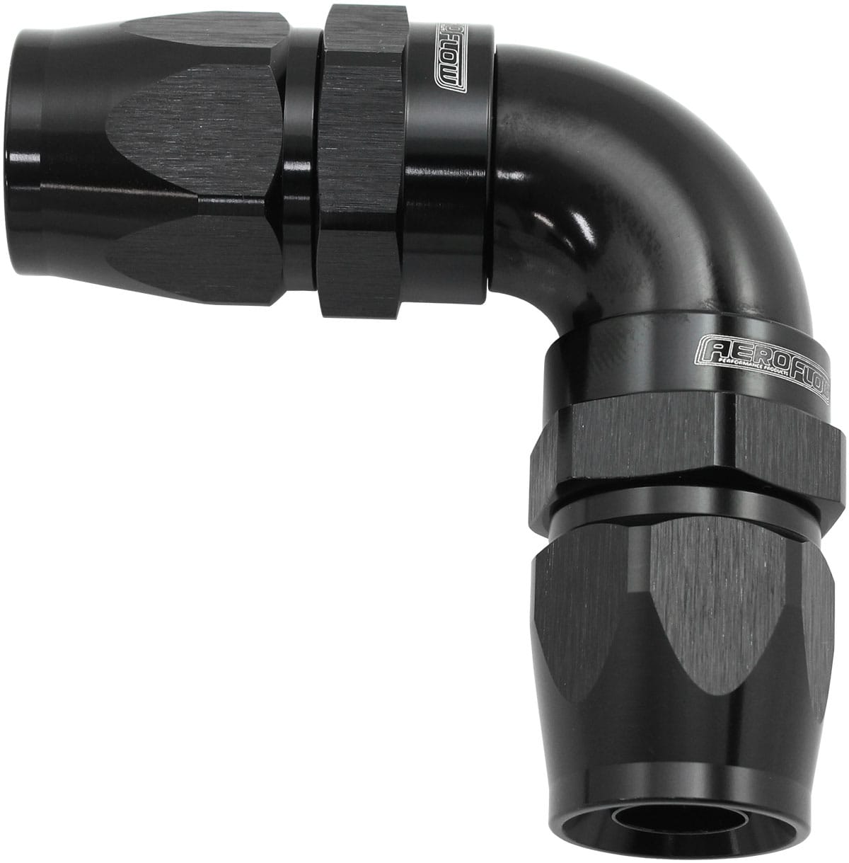 Aeroflow Performance Hose & Fittings Aeroflow 590 Series PTFE 90° Dual Hose Ends -12AN AF593-12-12DBLK SR