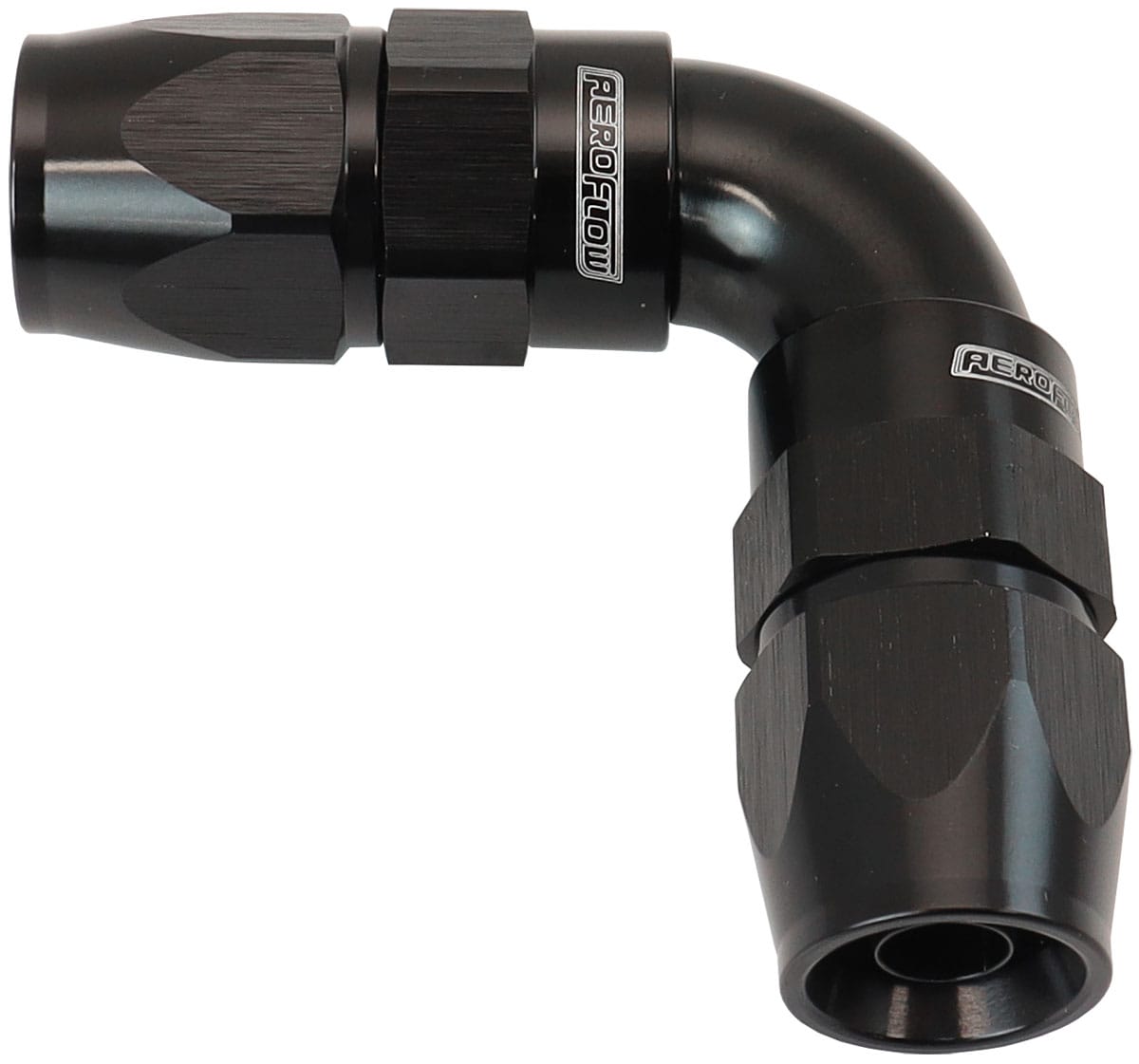 Aeroflow Performance Hose & Fittings Aeroflow 590 Series PTFE 90° Dual Hose Ends -6AN AF593-06-06DBLK SR