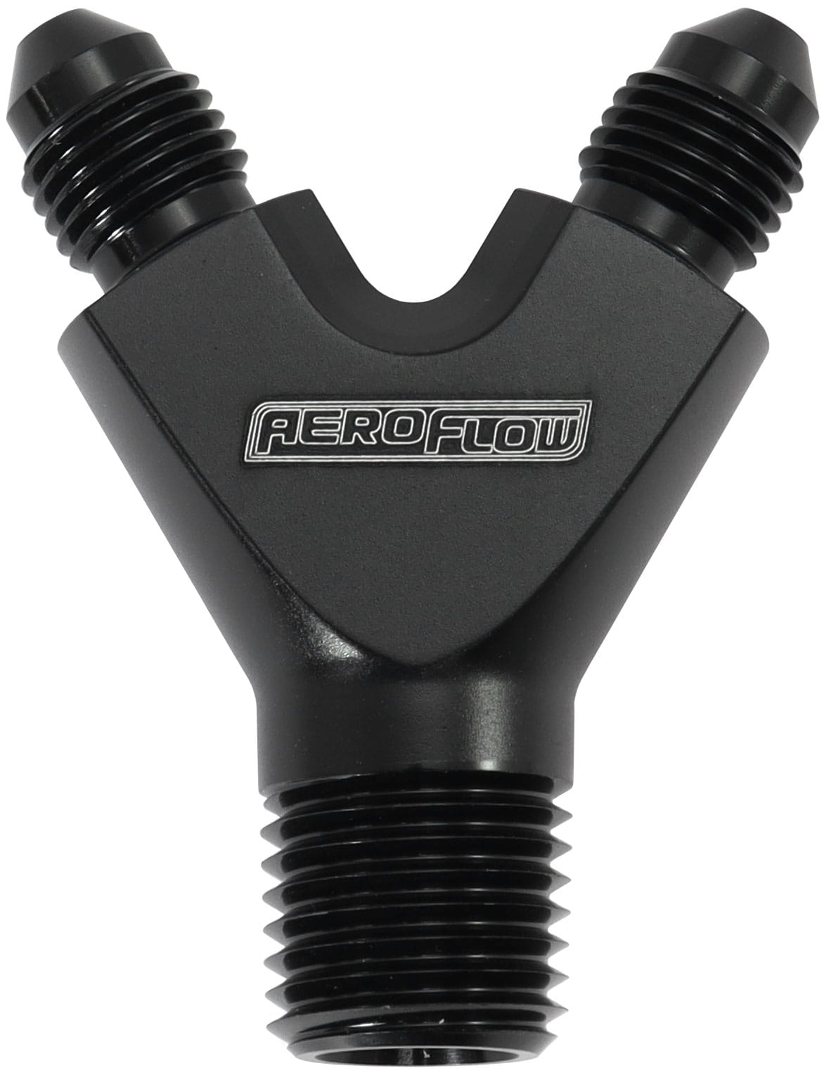 Aeroflow Performance Hose & Fittings Aeroflow NPT To AN Y Block Adapter - Black Finish AF147-04-03BLK SR