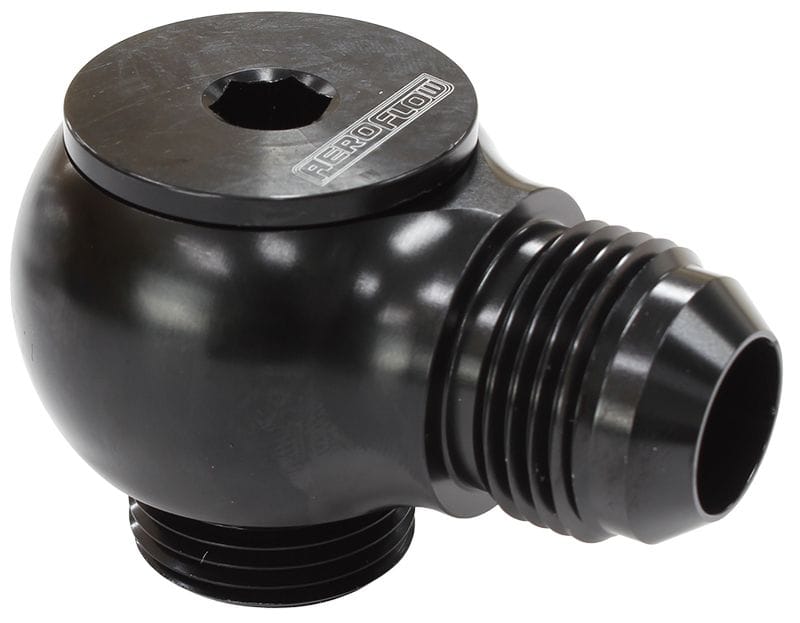Aeroflow Performance Hose & Fittings CLEARANCE Aeroflow 90Â° Low Profile -12ORB to -10AN Male Adapter AF909-10-12BLK SR