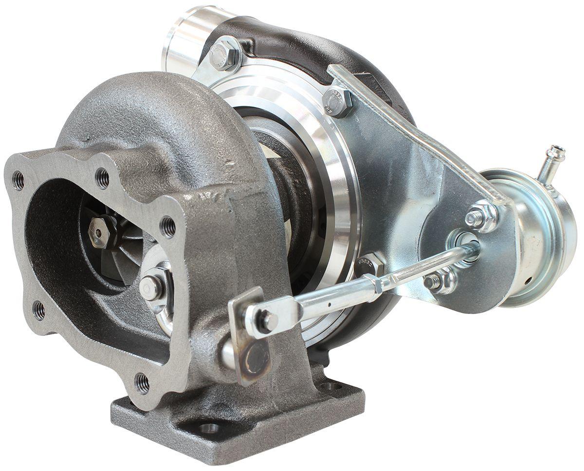 Aeroflow Performance Internal Wastegate, T25 / T28 Inlet Flange, 5-Bolt Exhaust Flange Aeroflow BOOSTED 4647 .86 Turbocharger 475HP, Hi Temp Black Finish AF8005-2001BLK SR