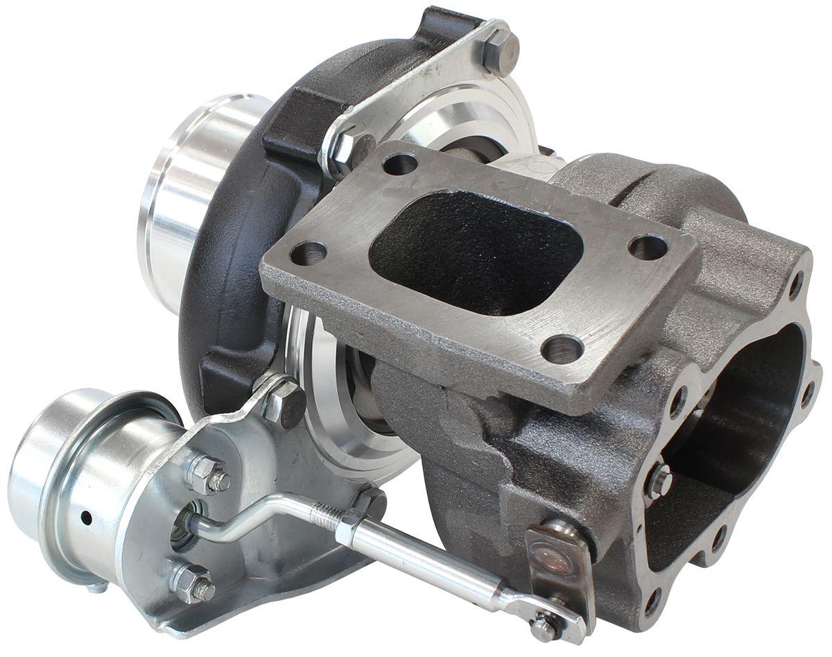 Aeroflow Performance Internal Wastegate, T25 / T28 Inlet Flange, 5-Bolt Exhaust Flange Aeroflow BOOSTED 5047 .86 Turbocharger 550HP, Hi Temp Black Finish AF8005-2021BLK SR