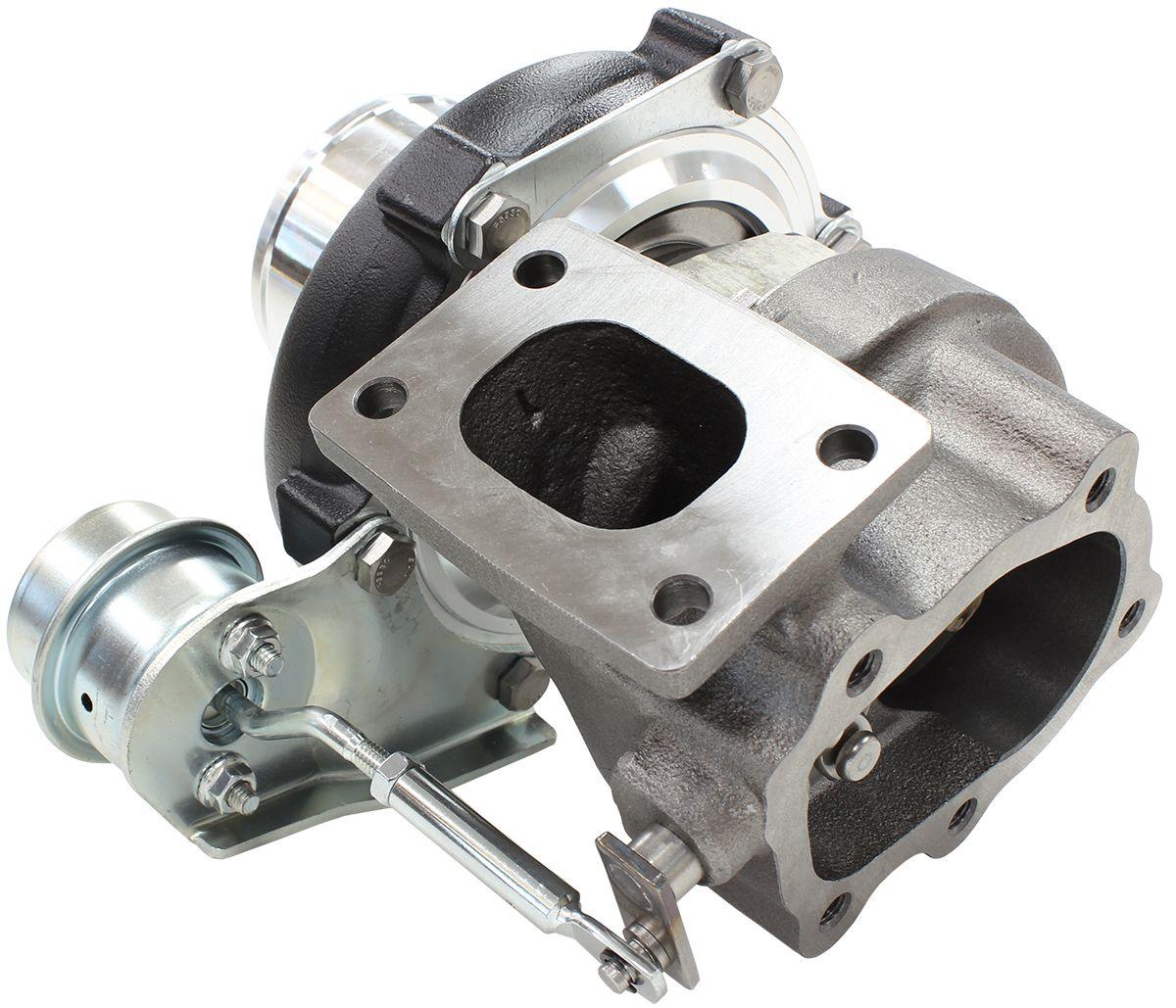 Aeroflow Performance Internal Wastegate, T25 / T28 Inlet Flange, 5-Bolt Exhaust Flange Aeroflow BOOSTED 5447 .64 Turbocharger 495HP, Hi Temp Black Finish AF8005-2005BLK SR