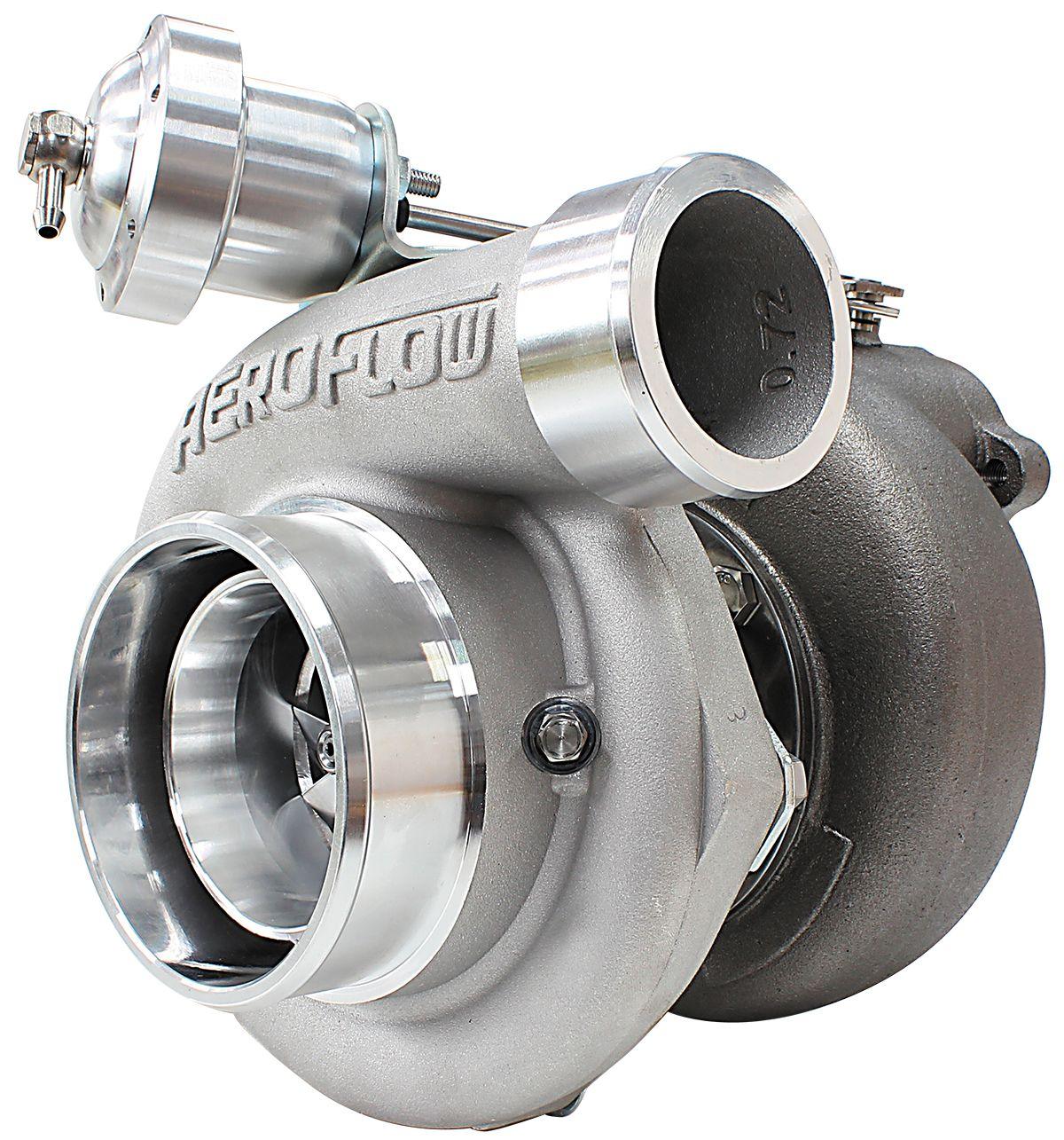 Aeroflow Performance Internal Wastegate, T3 Inlet Flange, BA-BF XR6 5-Bolt Exhaust Flange Aeroflow BOOSTED 6662 XR6 1.06 Turbocharger 825HP, Natural Cast Finish AF8005-3014 SR