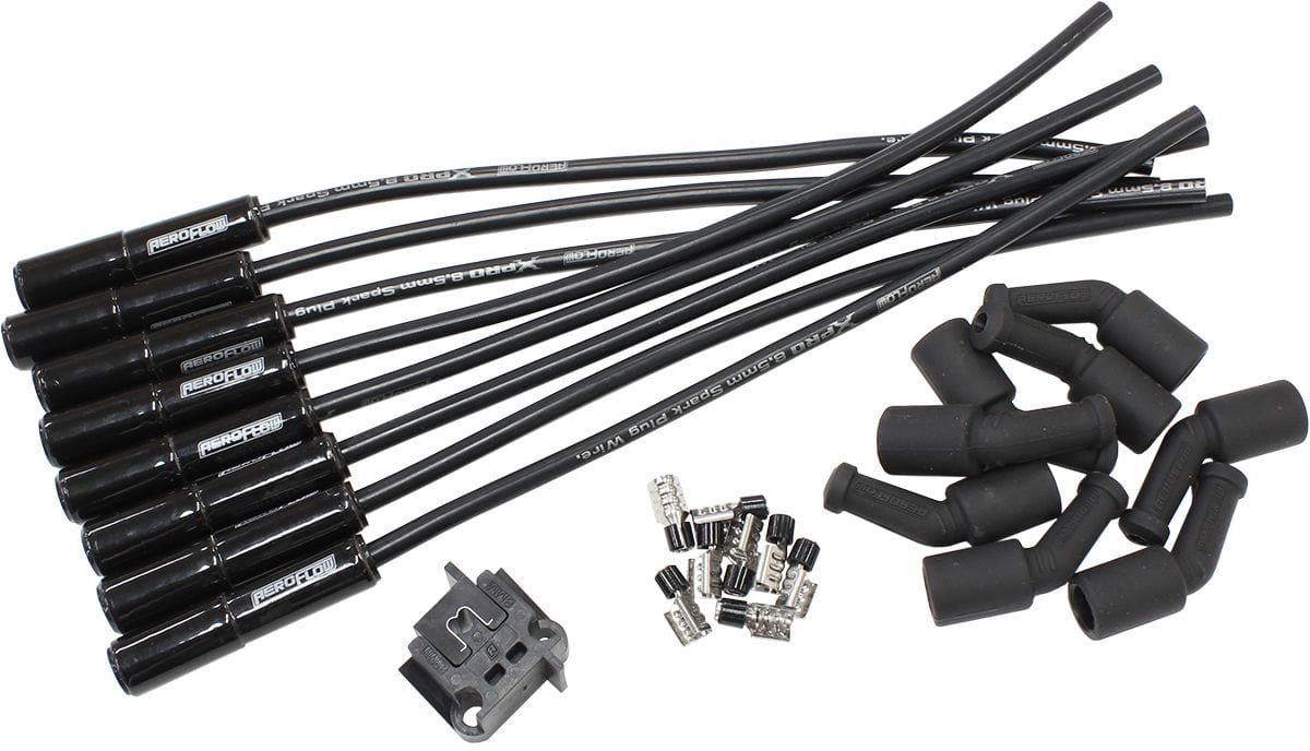 Aeroflow Performance LS Engine Parts AF4038-32073C XPRO Universal Ignition Lead Set with Ceramic Straight Boots Suit GM LS1, LS2 SR