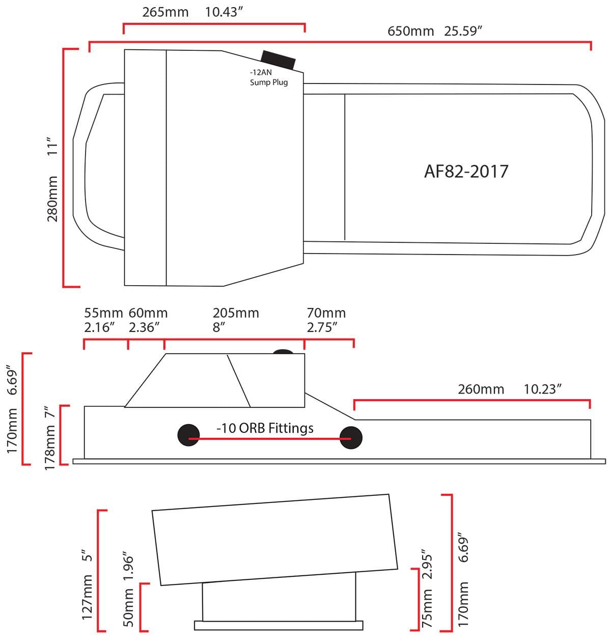 Fabricated Front Sump Oil Pan Suit Nissan RB20, RB25 and RB30 AF82-2017