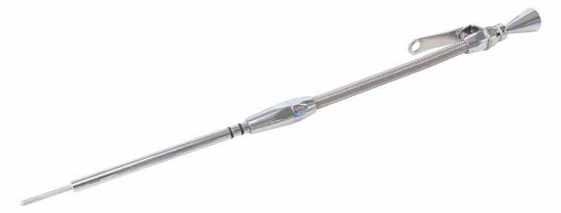 Aeroflow Performance Oil Systems Silver Stainless Steel Flexible Engine suit SB Chevy (Late Model Drivers Side Dipstick SR
