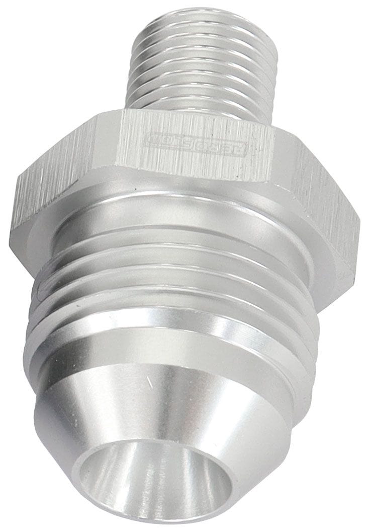 Aeroflow Performance Silver Finish Aeroflow Metric to Male Flare Adapter M10 x 1mm to -8AN AF743-08S SR