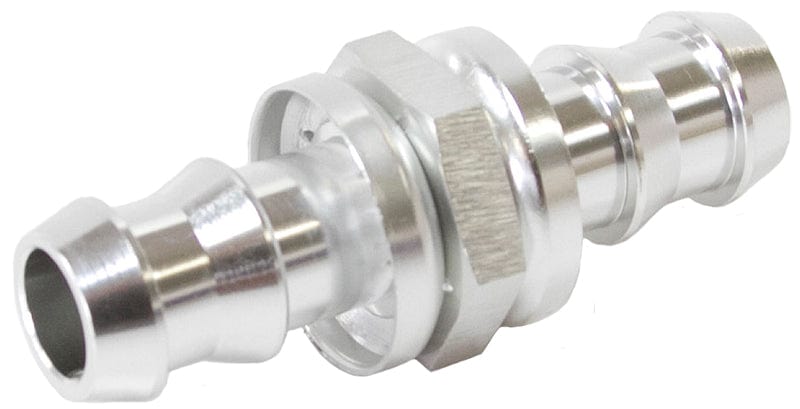Aeroflow Performance Silver Finish CLEARANCE Aeroflow Male to Male Barb Push Lock Adapter -8 to -10 AF410-10-08S SR