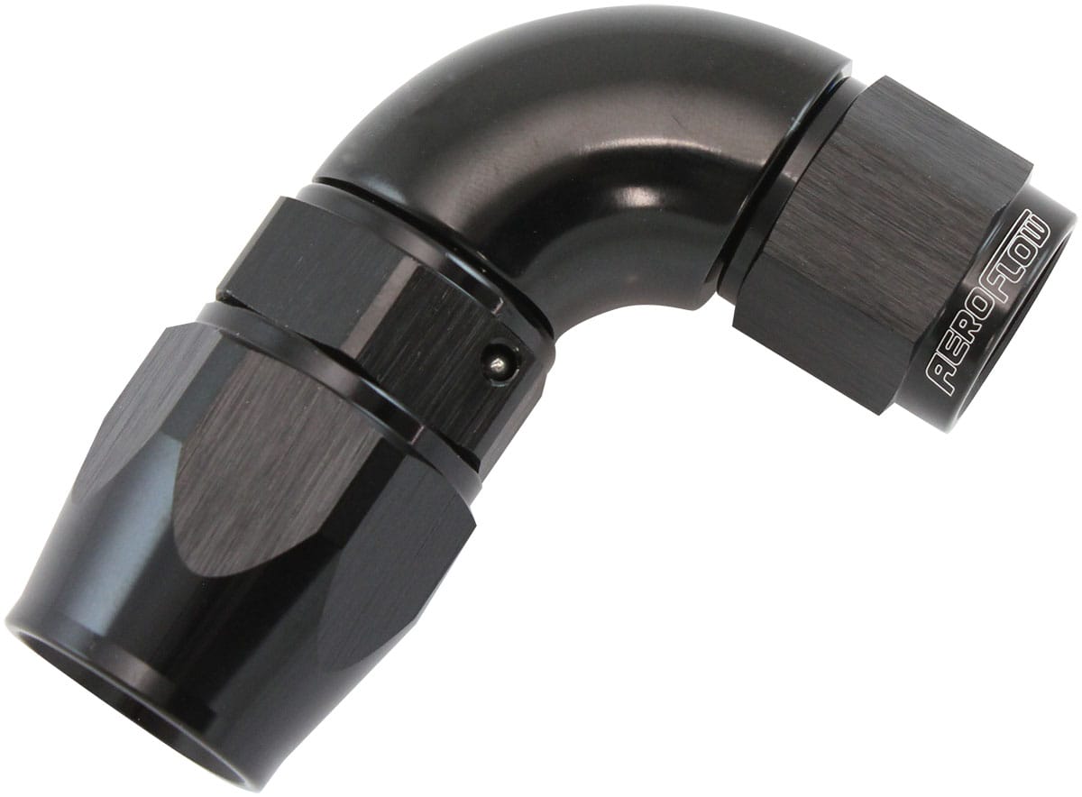 Aeroflow Performance STEPPED 90 DEGREE END -8 HOSE AF573-08-06DBLK SR