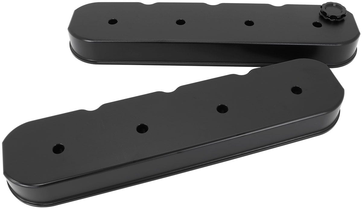 Aeroflow Performance Suit GM LS Series Engines. No Coil Mounts Aeroflow GM LS Billet Valve Cover Set, Black Finish with No Logo AF77-5011BLK SR