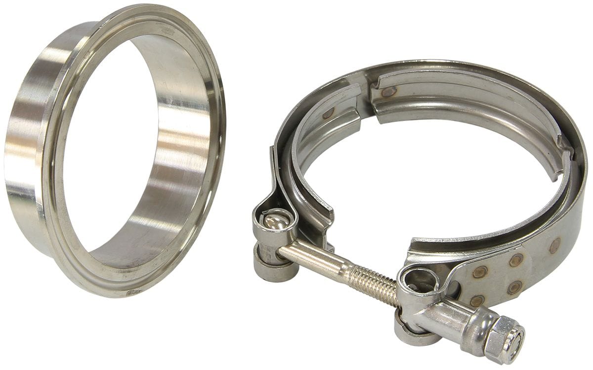 Aeroflow Performance Turbo Accessories AF8080-1003 Turbine Outlet Flange & V-Band - Stainless Steel Suit Aeroflow Turbo's AF8080-10 SR