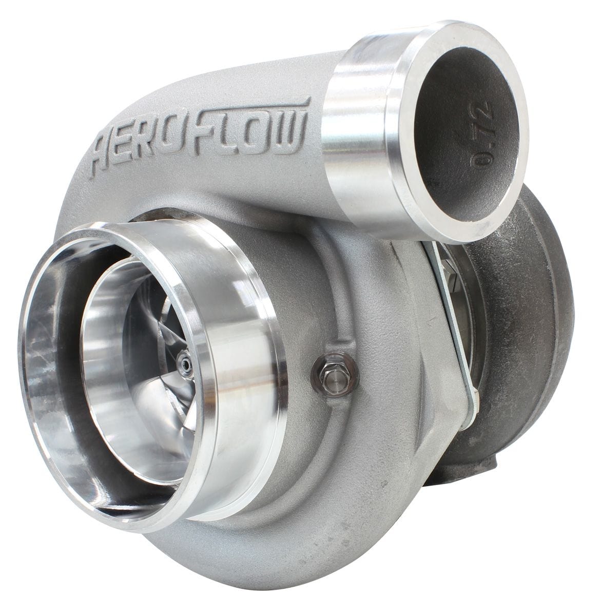 Aeroflow Performance Turbos AF8005-4022 BOOSTED 6762 T4 .82 Turbocharger 950HP, Natural Cast Finish
 External Wastegate, T4 Inlet Flange, V-Band Exhaust Flange SR