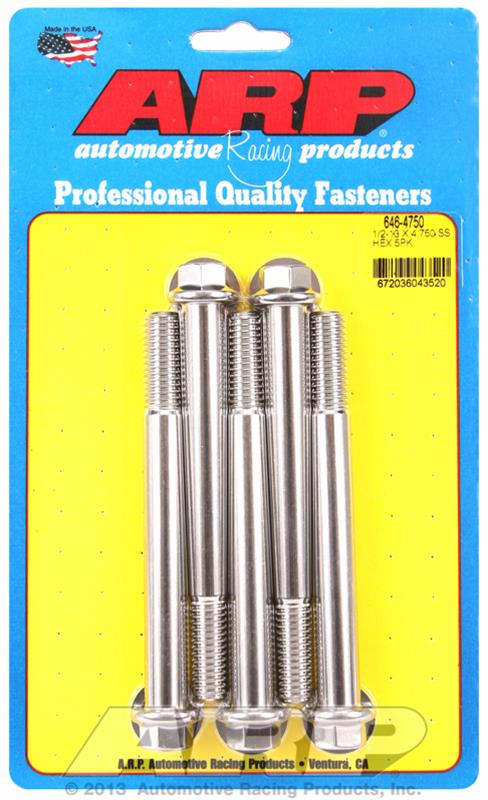 ARP ARP 1/2"-13 x 4.750 hex SS bolts (646-4750) SR