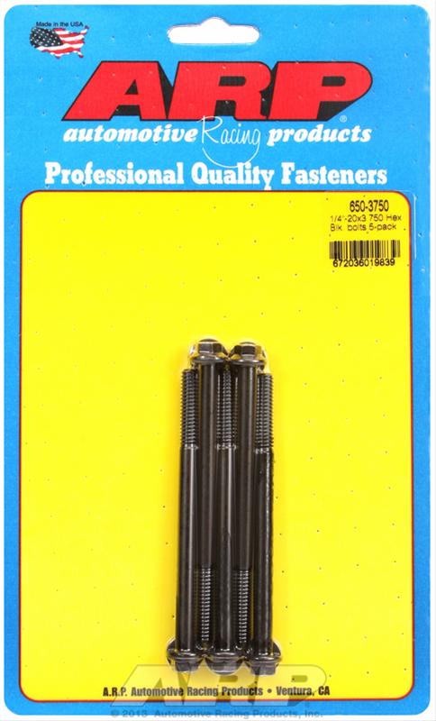 ARP ARP 1/4"-20 X 3.750 hex black oxide bolts (650-3750) SR