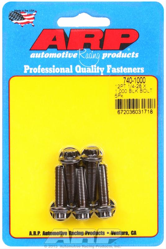 ARP ARP 1/4"-28 x 1.000 12pt black oxide bolts (740-1000) SR