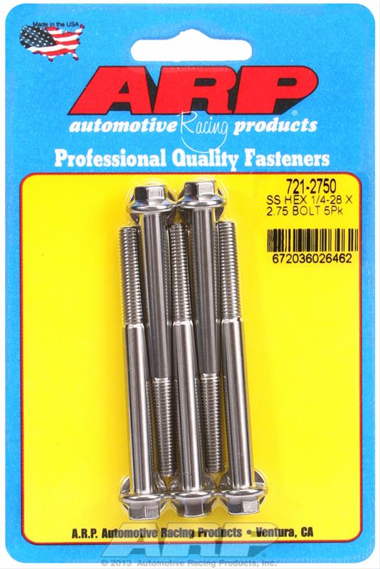 ARP ARP 1/4"-28 x 2.750 hex SS bolts (721-2750) SR
