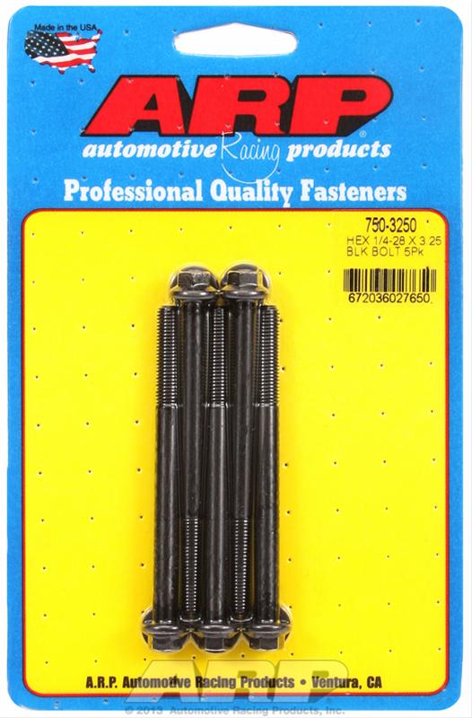 ARP ARP 1/4"-28 x 3.250 hex black oxide bolts (750-3250) SR