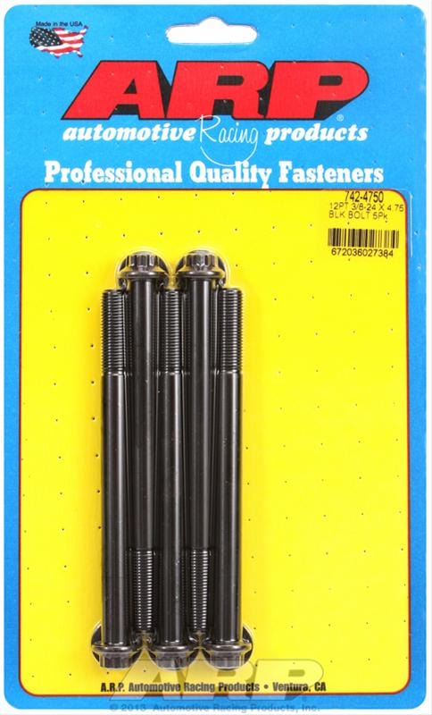 ARP ARP 3/8"-24 x 4.750 12pt black oxide bolts (742-4750) SR