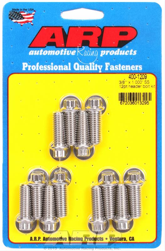 ARP ARP 3/8" x 1.000 SS 12pt header bolt kit (400-1209) SR