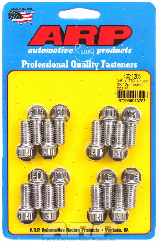 ARP ARP 3/8" x .750 drilled SS 12pt header bolt kit (400-1205) SR
