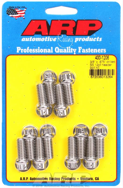 ARP ARP 3/8" x .875 drilled SS 12pt header bolt kit (400-1206) SR