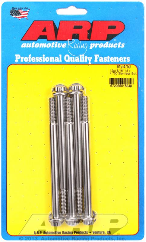 ARP ARP 5/16"-18 x 4.750 12pt SS bolts (612-4750) SR