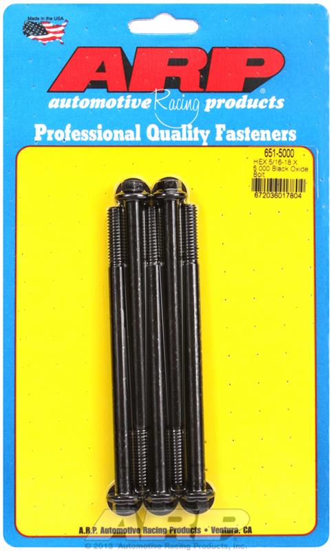 ARP ARP 5/16"-18 X 5.000 hex black oxide bolts (651-5000) SR