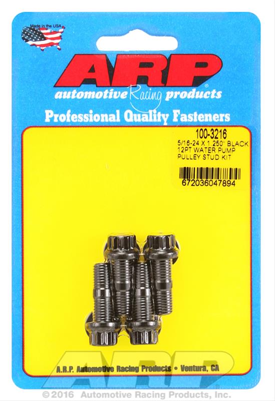 ARP ARP 5/16-24 X 1.250 black 12pt water pump pulley stud kit (100-3216) SR