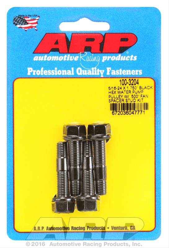 ARP ARP 5/16-24 X 1.750 black hex water pump pulley w/ .500" fan (100-3204) SR