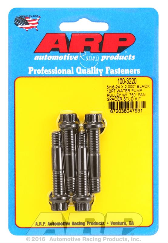 ARP ARP 5/16-24 X 2.000 black 12pt water pump pulley w/ .750" fa (100-3220) SR