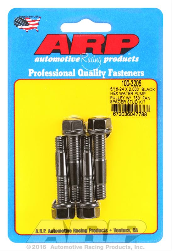 ARP ARP 5/16-24 X 2.000 black hex water pump pulley w/ .750" fan (100-3205) SR