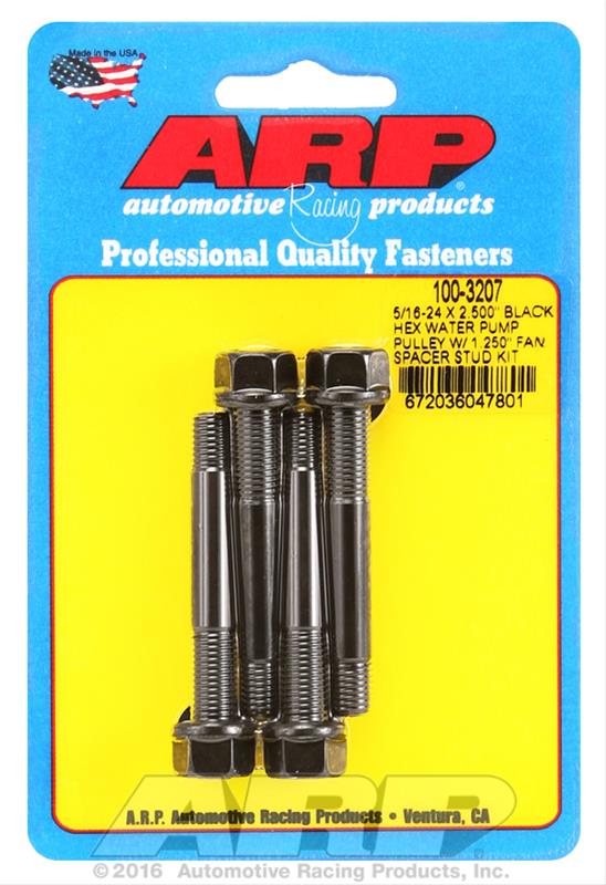 ARP ARP 5/16-24 X 2.500 black hex water pump pulley w/ 1.250" fa (100-3207) SR