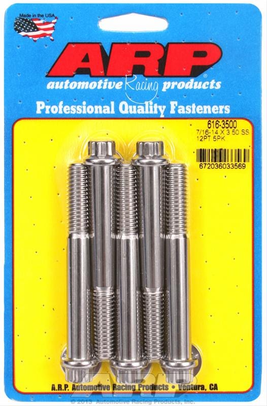 ARP ARP 7/16"-14 X 3.500 12pt SS bolts (616-3500) SR