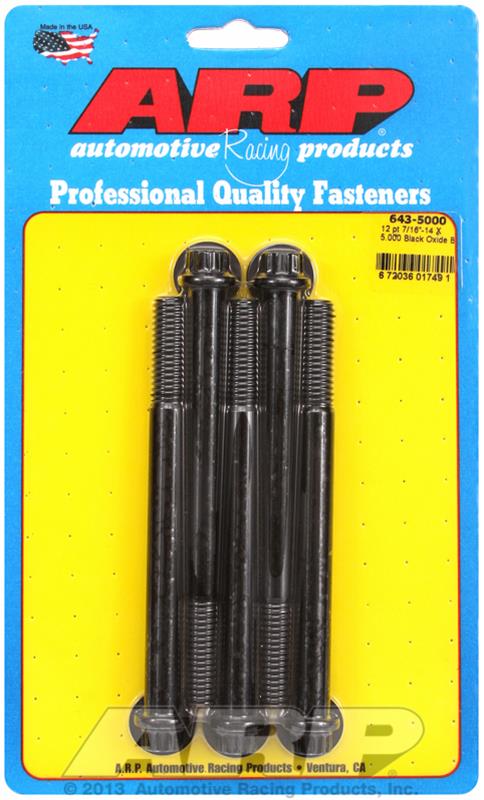 ARP ARP 7/16"-14 x 5.000 12pt black oxide bolts (643-5000) SR