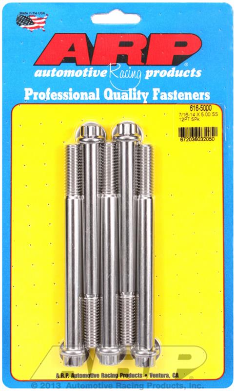 ARP ARP 7/16"-14 X 5.000 12pt SS bolts (616-5000) SR