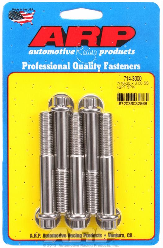 ARP ARP 7/16"-20 x 3.000 12pt SS bolts (714-3000) SR