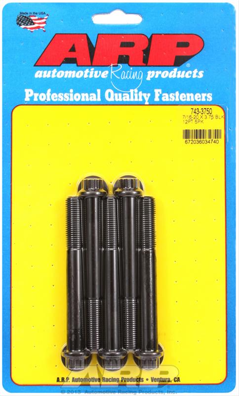 ARP ARP 7/16"-20 x 3.750 12pt black oxide bolts (743-3750) SR