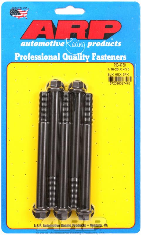 ARP ARP 7/16"-20 x 4.750 hex black oxide bolts (753-4750) SR