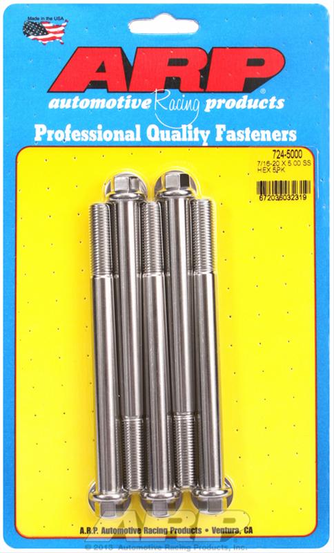 ARP ARP 7/16"-20 x 5.000 hex SS bolts (724-5000) SR