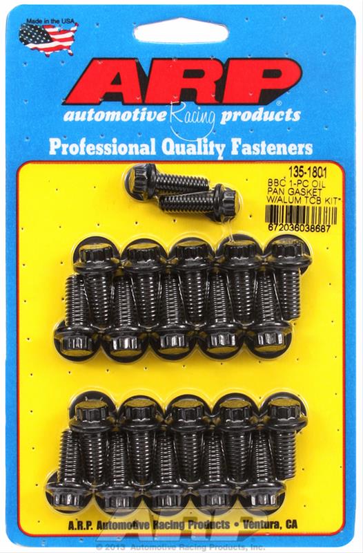 ARP ARP BB Chevy 1pc oil pan gasket alum timing cover bolt kit (135-1801) SR