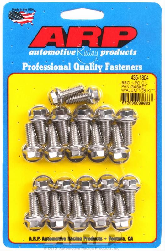 ARP ARP BB Chevy 1pc oil pan gasket alum timing cover hex bolts (435-1804) SR