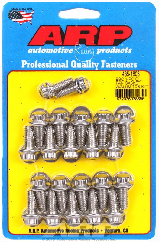 ARP ARP BB Chevy 1pc oil pan gskt alm timing cover 12pt bolt kit (435-1803) SR
