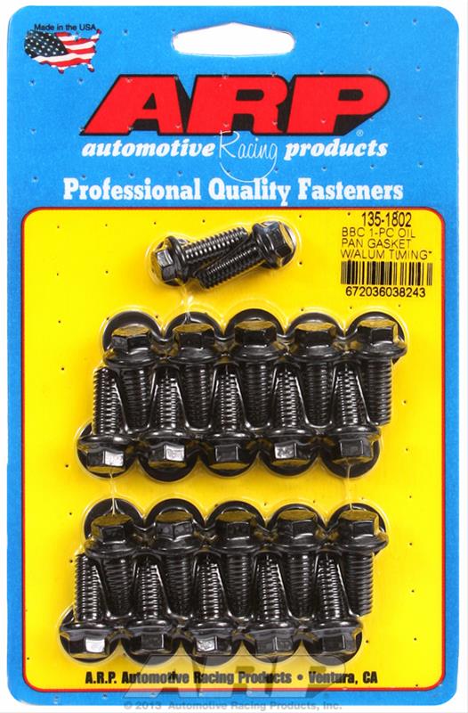 ARP ARP BB Chevy 1pc oil pan gskt alum timing cover hex bolt kit (135-1802) SR