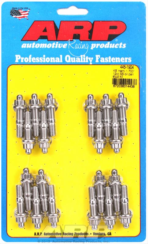 ARP ARP KB Hemi 1.700" SS 12pt oil pan stud kit (445-1904) SR