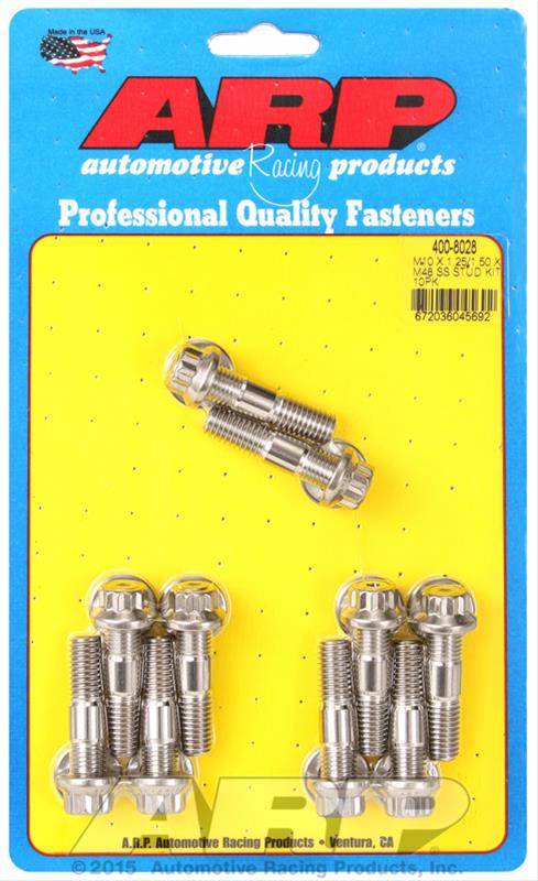 ARP ARP M10 X 1.25/1.50 X 48mm broached stud kit 10pcs (400-8028) SR