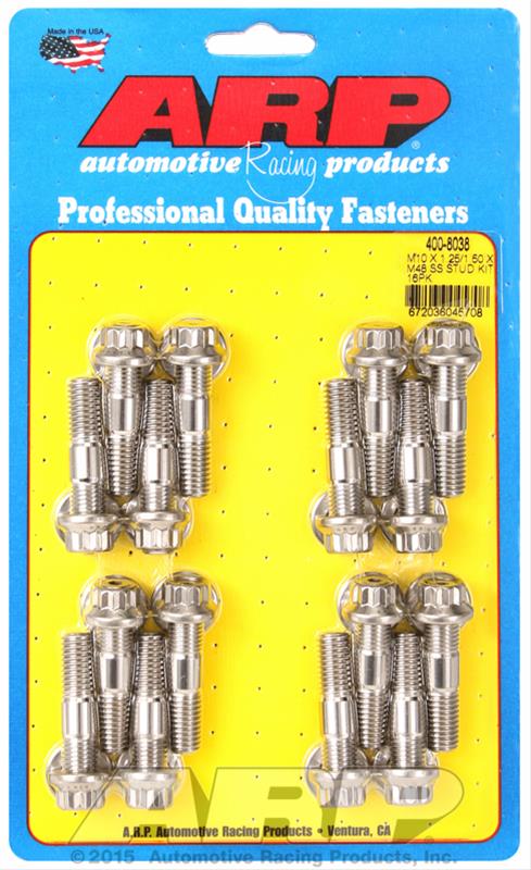 ARP ARP M10 X 1.25/1.50 X 48mm broached stud kit 16pcs (400-8038) SR
