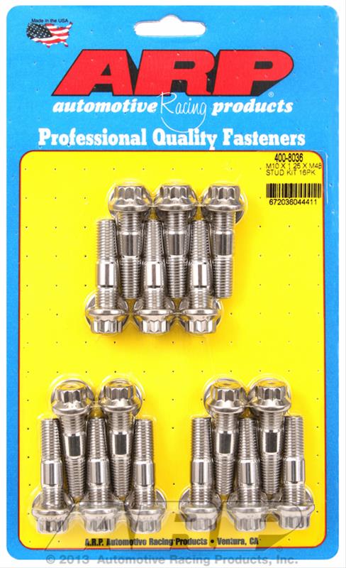 ARP ARP M10 X 1.25 X 48mm broached stud kit 16pcs (400-8036) SR